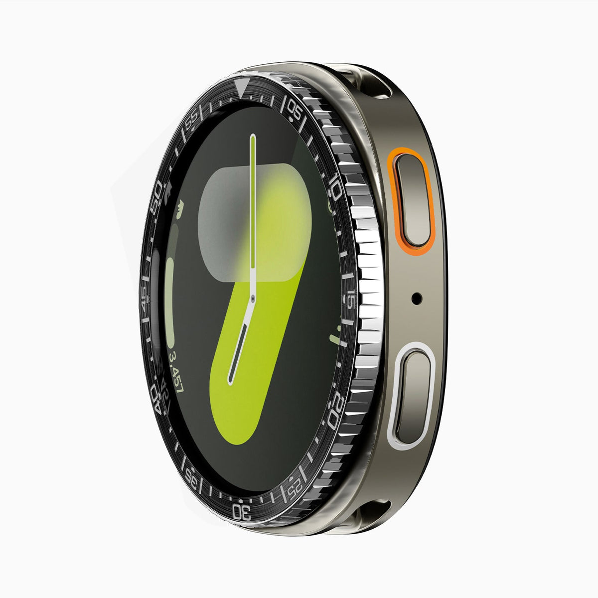 ACS10008 - Galaxy Watch 9 Bezel Tune in black showing the front and side of watch face
