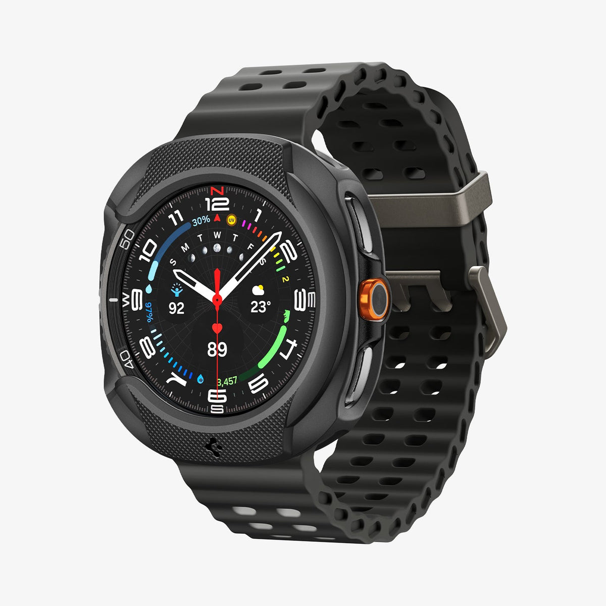 ACS09841 - Galaxy Watch 8 46mm Liquid Air showing the front and partial inside of band