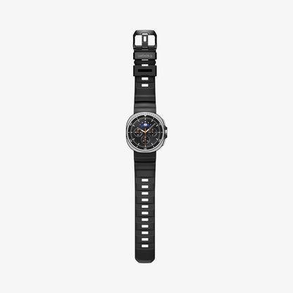 AMP10151 - Galaxy Watch 9 Series WBS2 in black showing the front with watch band laid out flat