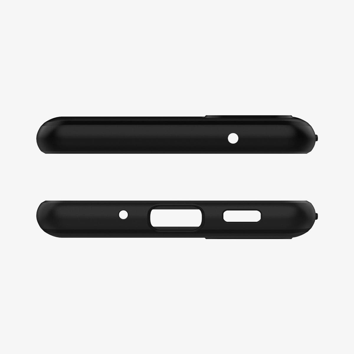 ACS01847 - Galaxy S20 FE Rugged Armor Case in black showing the top and bottom