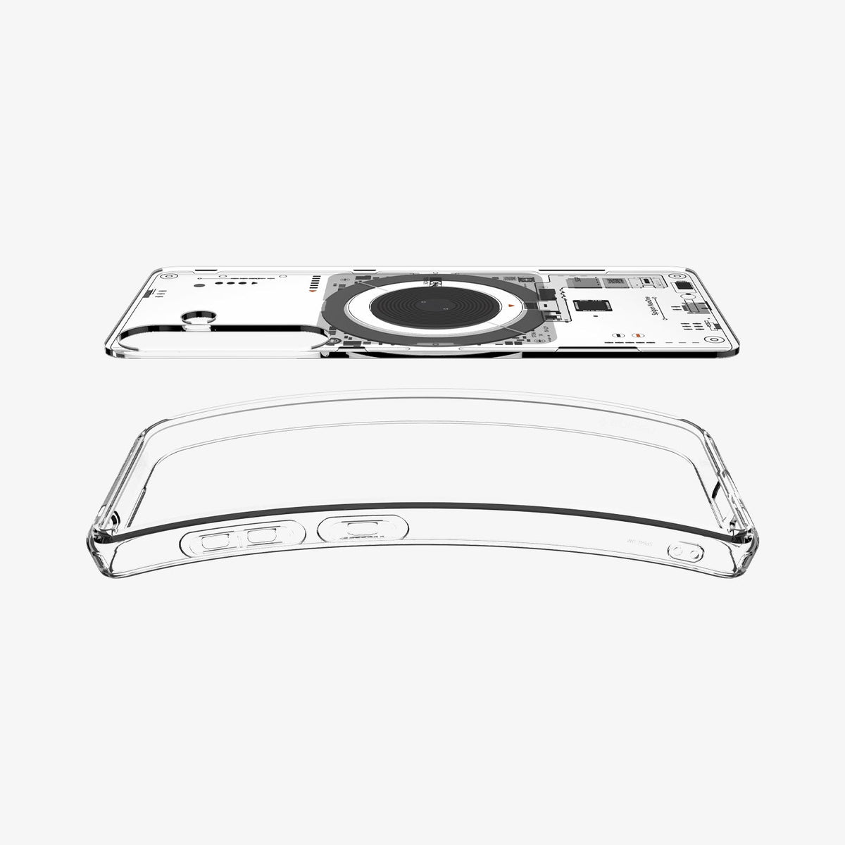 ACS09470 - Galaxy S25 Case Ultra Hybrid Metal Ring Neo One (MagFit) in Neo One showing the inner layer hovering and the case