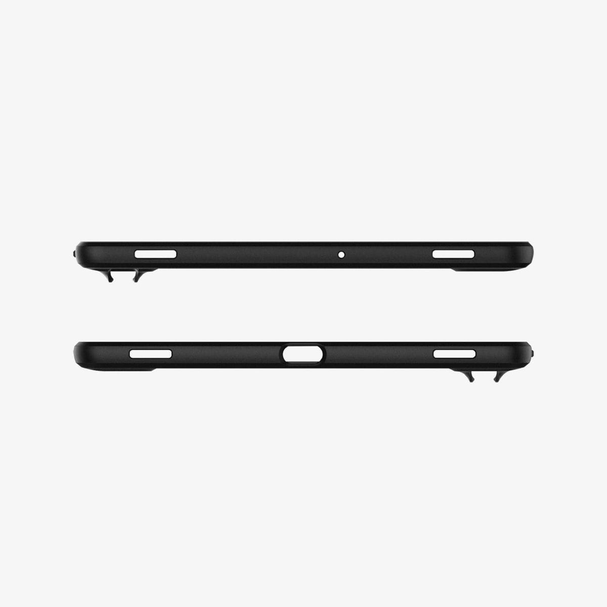 ACS00220 - Galaxy Tab S6 Case Rugged Armor in matte black showing the top and bottom with precise cutouts