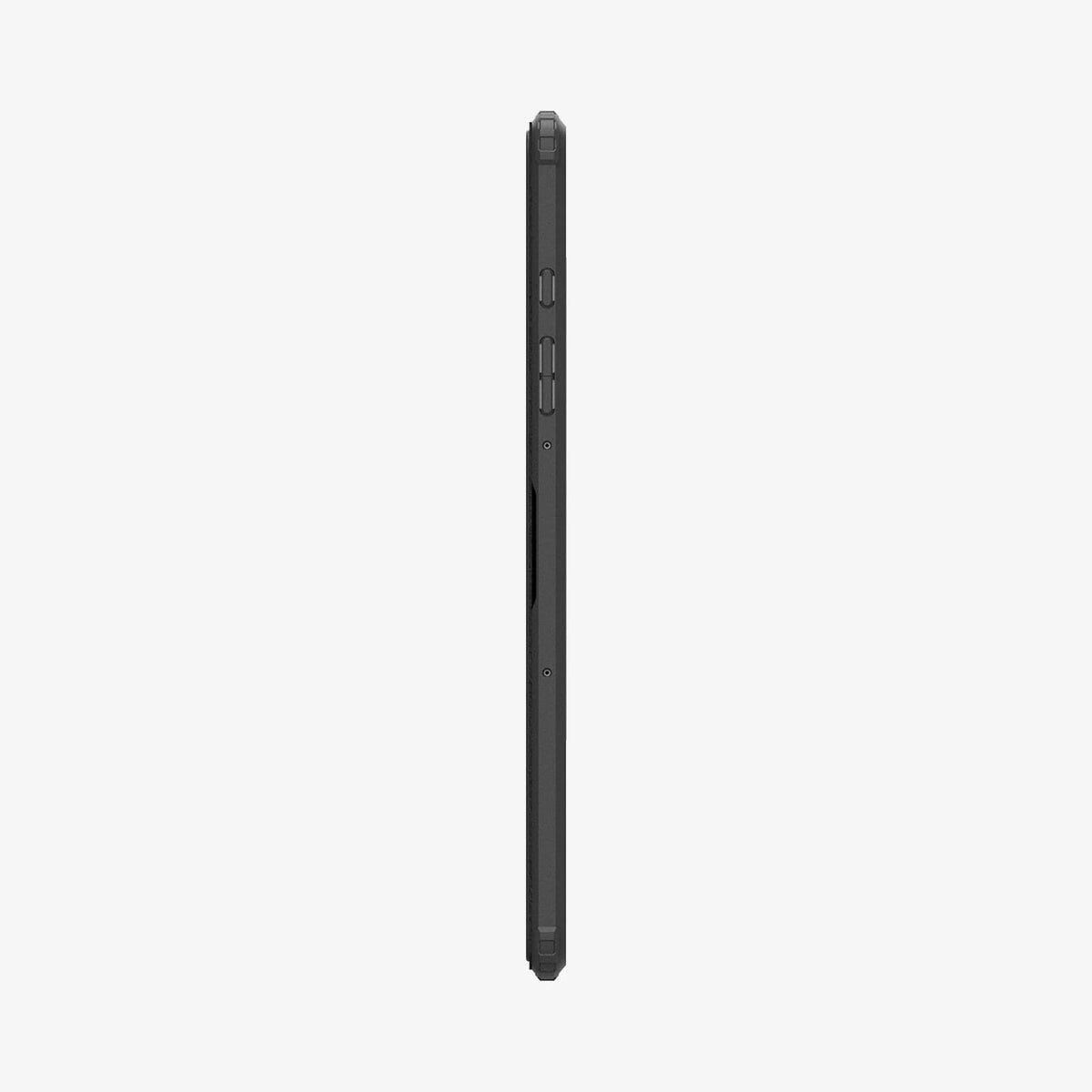ACS07077 - Galaxy Tab S9 Case Ultra Hybrid Pro in black showing the side with volume controls