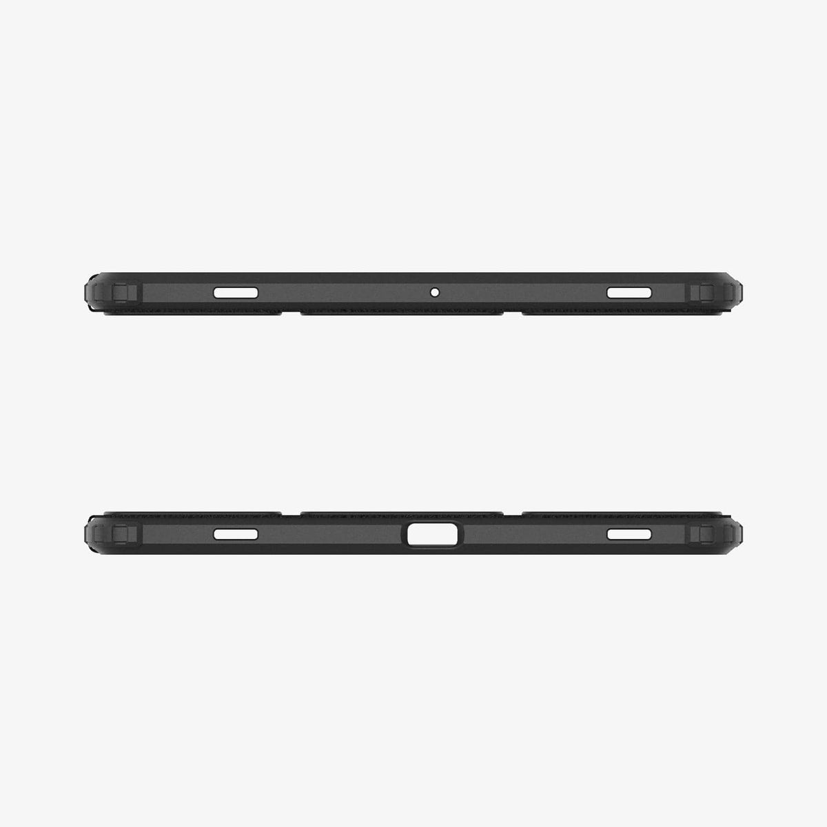 ACS07077 - Galaxy Tab S9 Case Ultra Hybrid Pro in black showing the top and bottom with precise cutouts