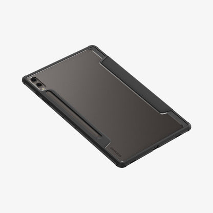 ACS07076 - Galaxy Tab S9 Plus Case Ultra Hybrid Pro in black showing the back, side and bottom