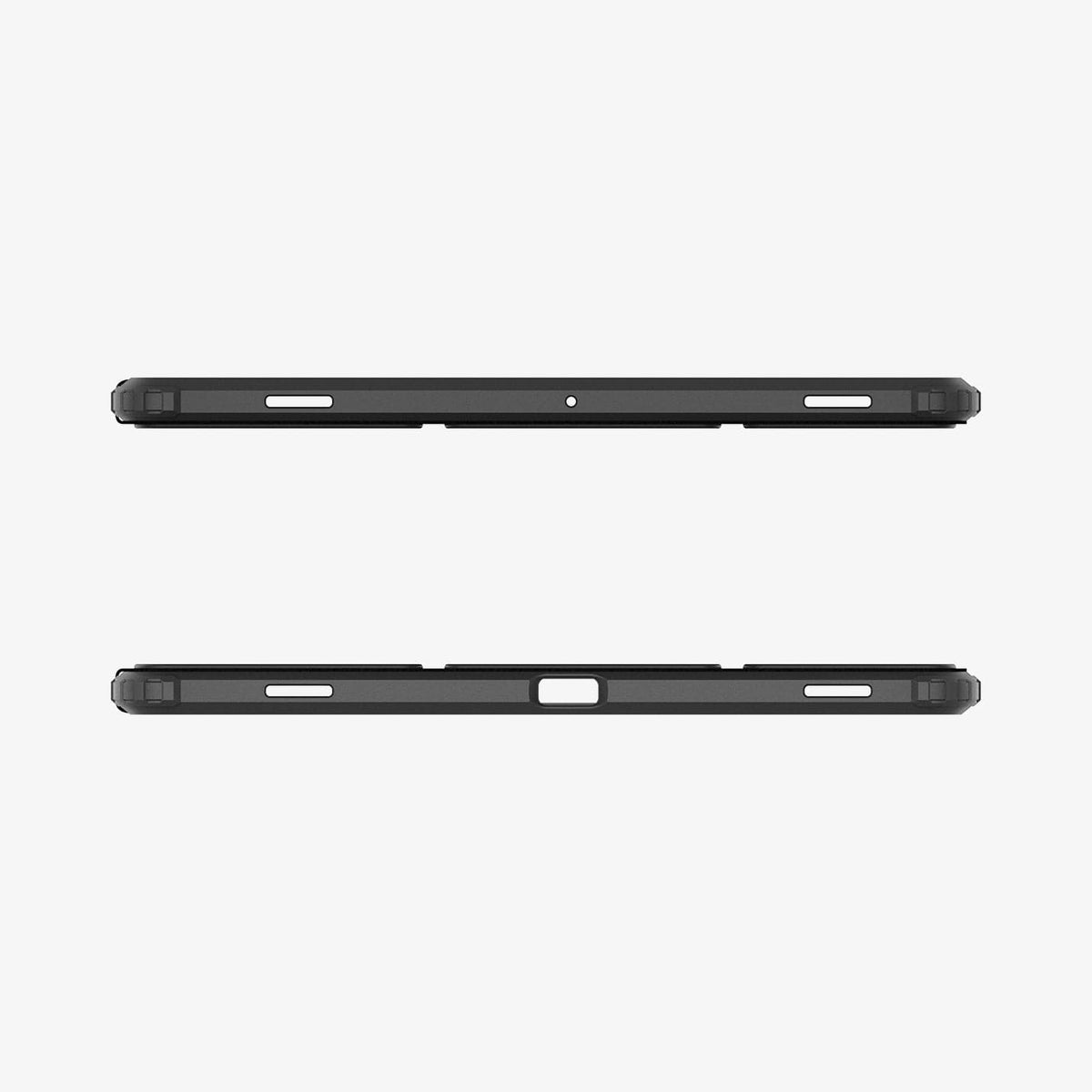 ACS07076 - Galaxy Tab S9 Plus Case Ultra Hybrid Pro in black showing the top and bottom with precise cutouts