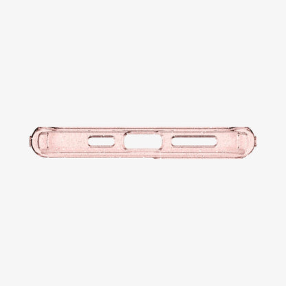077CS27230 - iPhone 11 Pro Case Liquid Crystal Glitter in rose quartz showing the bottom with precise cutouts