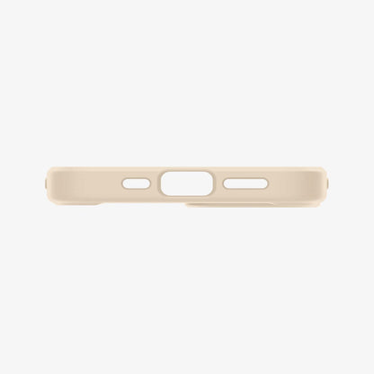 ACS03526 - iPhone 13 Case Ultra Hybrid in sand beige showing the bottom with precise cutouts