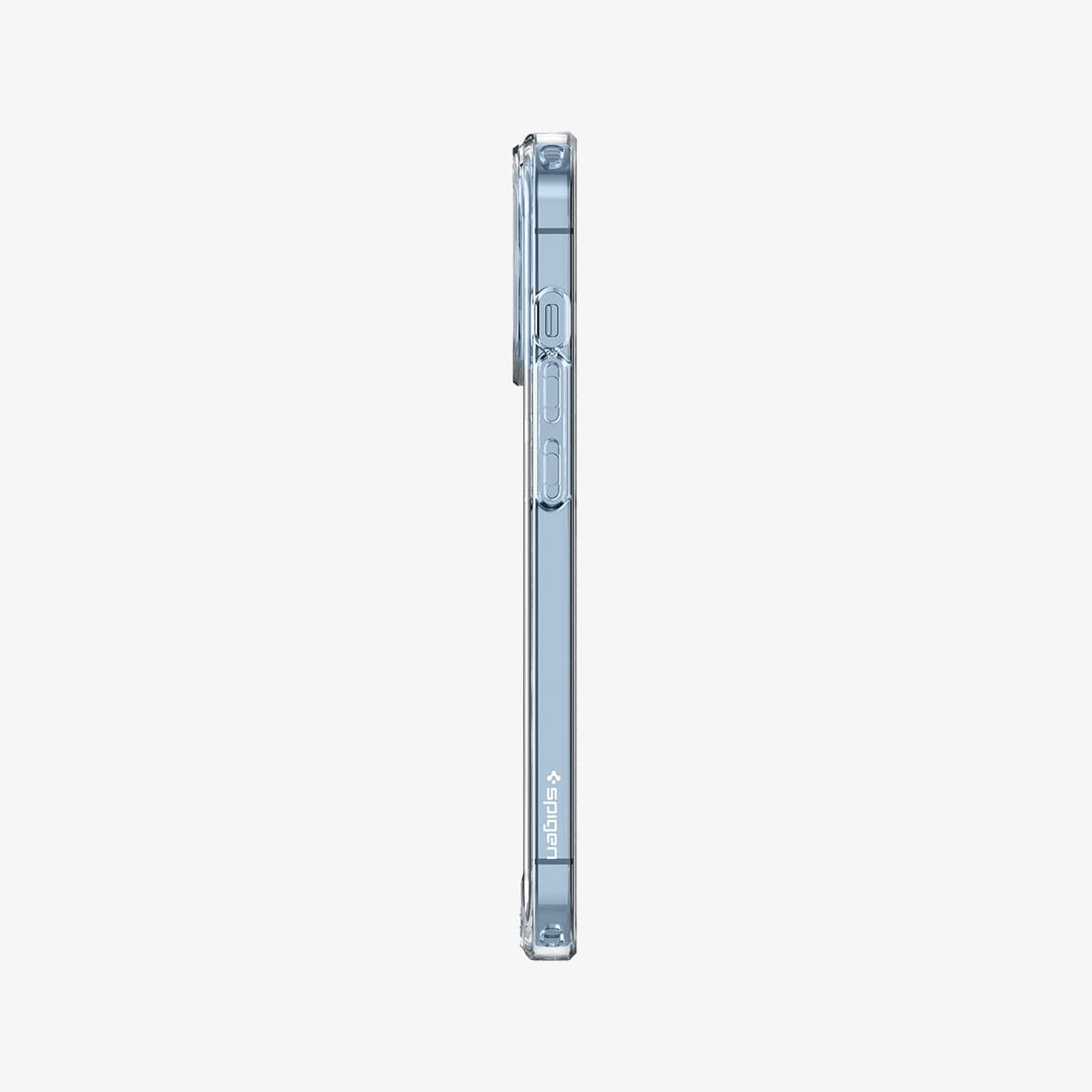 ACS03261 - iPhone 13 Pro Case Ultra Hybrid in crystal clear showing the side with volume controls