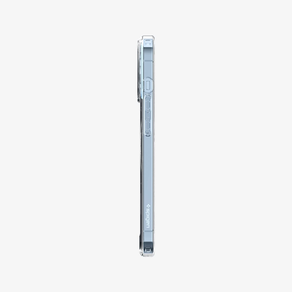 ACS03267 - iPhone 13 Pro Case Ultra Hybrid Mag Safe Compatible in white showing the side with volume controls