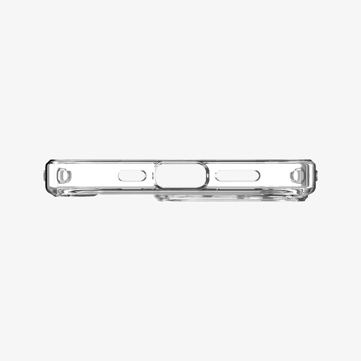 ACS03267 - iPhone 13 Pro Case Ultra Hybrid Mag Safe Compatible in white showing the bottom with precise cutouts