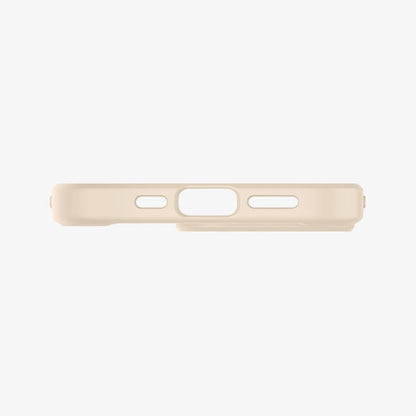 ACS03265 - iPhone 13 Pro Case Ultra Hybrid in sand beige showing the bottom with precise cutouts