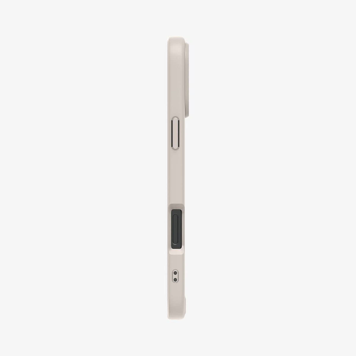 ACS08138 - iPhone 16 Pro Case Ultra Hybrid (MagFit) in Frost Natural Titanium showing the side