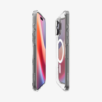 ACS08129 - iPhone 16 Pro Case Ultra Hybrid (MagFit) in White showing the partial front, partial back and sides