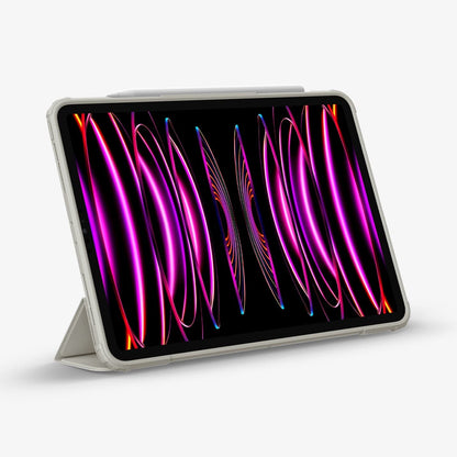ACS06075 - iPad Pro 11" Case Air Skin Pro in gray showing the front with device propped up by built in kickstand