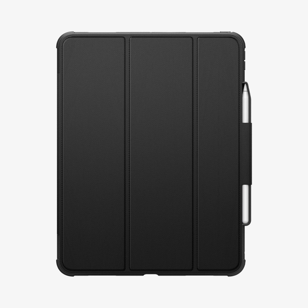 ACS07007 - iPad Pro 12.9-inch Case Rugged Armor Pro in Black showing the front with stylus pen attached