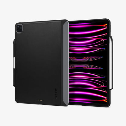ACS05468 - iPad Pro 12.9" Case Thin Fit Pro in black showing the back and front