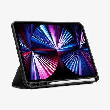 ACS01054 - iPad Pro 11" Case Urban Fit in black showing the front with device propped up by built in kickstand