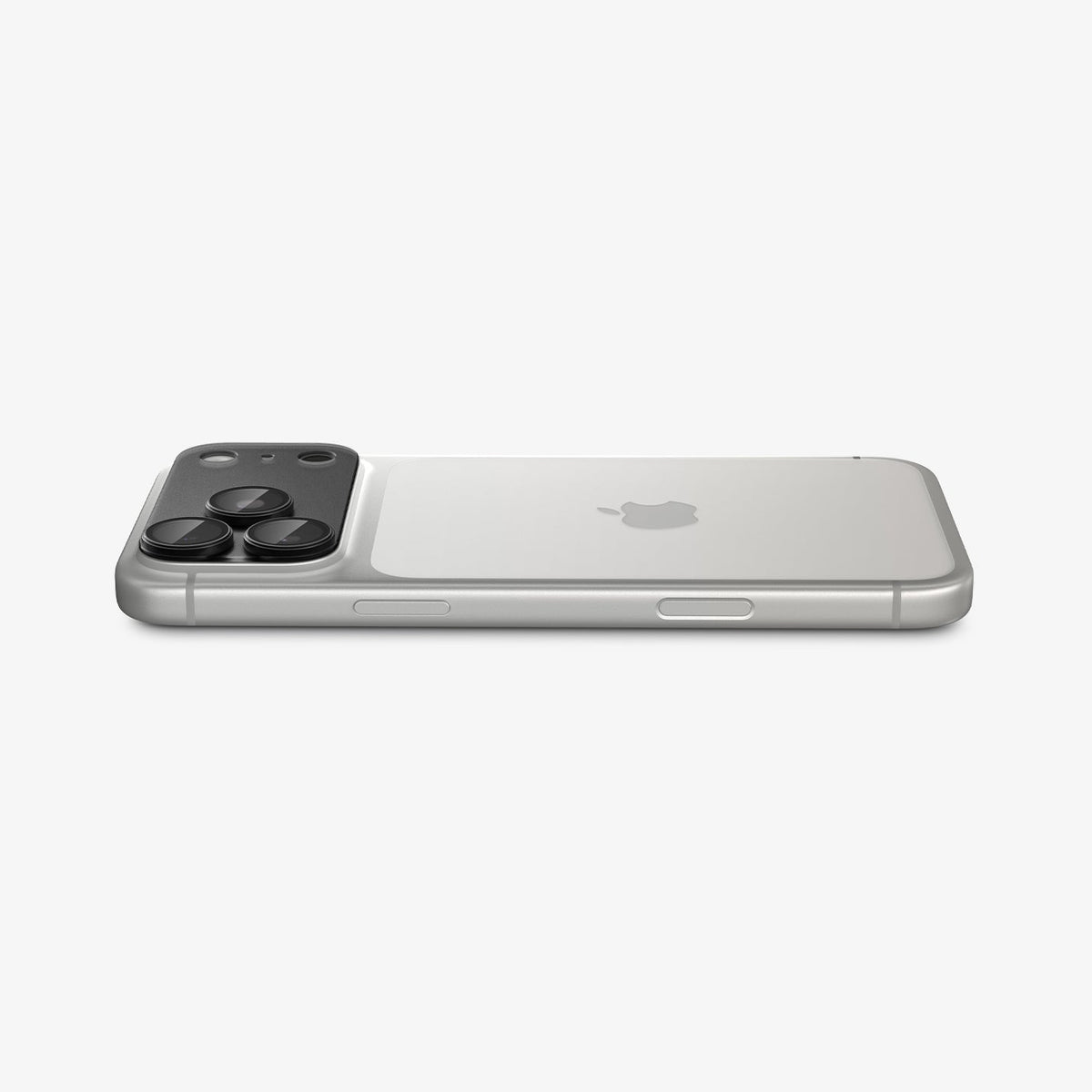 AGL12039 - iPhone 18 Pro Max Optik Pro XL EZ Fit Lens Protector in black showing the installed lens protector sitting flush along the camera area.