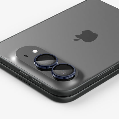 AGL12011 - iPhone Duo Optik Pro EZ Fit Lens Protector in Night Sky showing a close-up view of the dual camera lenses with individual lens protectors installed