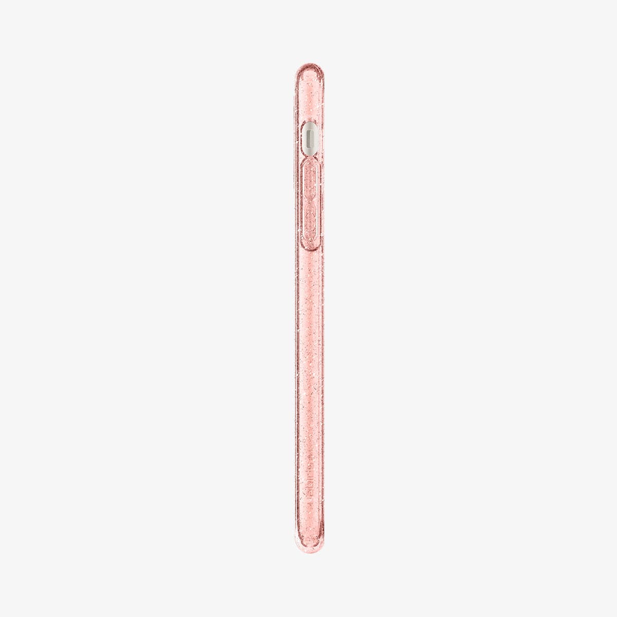 076CS27182 - iPhone 11 Case Liquid Crystal Glitter in rose quartz showing the side with volume controls
