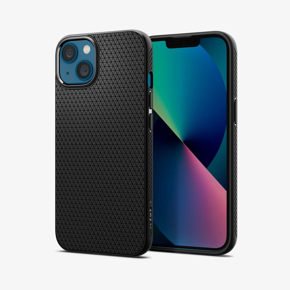 ACS03519 - iPhone 13 Case Liquid Air in black showing the back and front