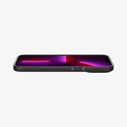 ACS03258 - iPhone 13 Pro Case Liquid Air in matte black showing the front and side