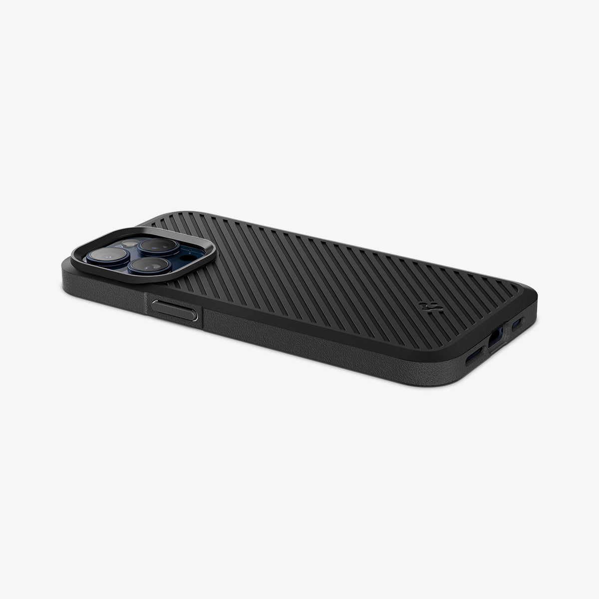 ACS06466 - iPhone 15 Pro Case Core Armor in matte black showing the back, side and bottom