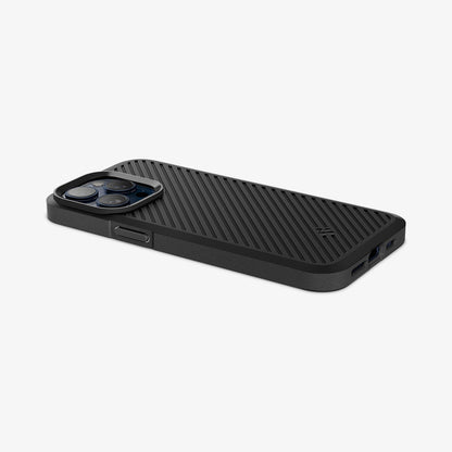 ACS06466 - iPhone 15 Pro Case Core Armor in matte black showing the back, side and bottom