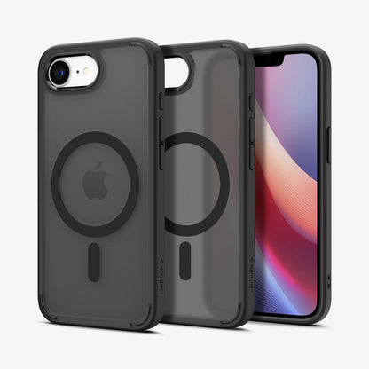 ACS09144 - iPhone 17e Case Ultra Hybrid (MagFit) in Frost Black showing the back, partial inner, partial front and sides