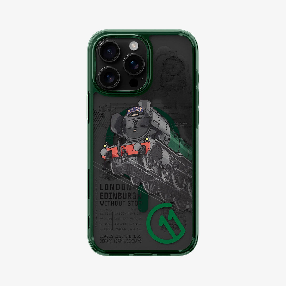 ACS09811 - iPhone 16 Pro Case c11 Series Scotsman Fir Edition (MagFit) in Scotsman Fir showing the back