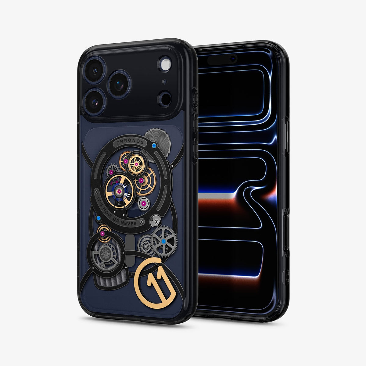 ACS10407 - iPhone 17 Pro Max Series Case c11 Series Chronos Edition (MagFit) showing the back and front