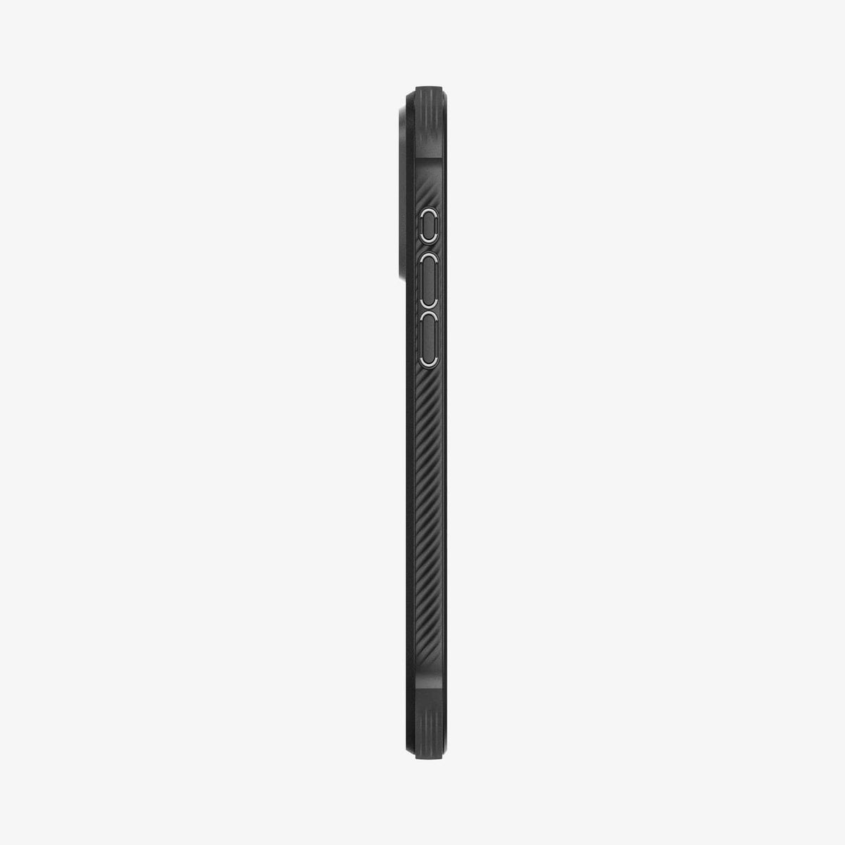 ACS06703 - iPhone 15 Pro Case Rugged Armor (MagFit) in matte black showing the side