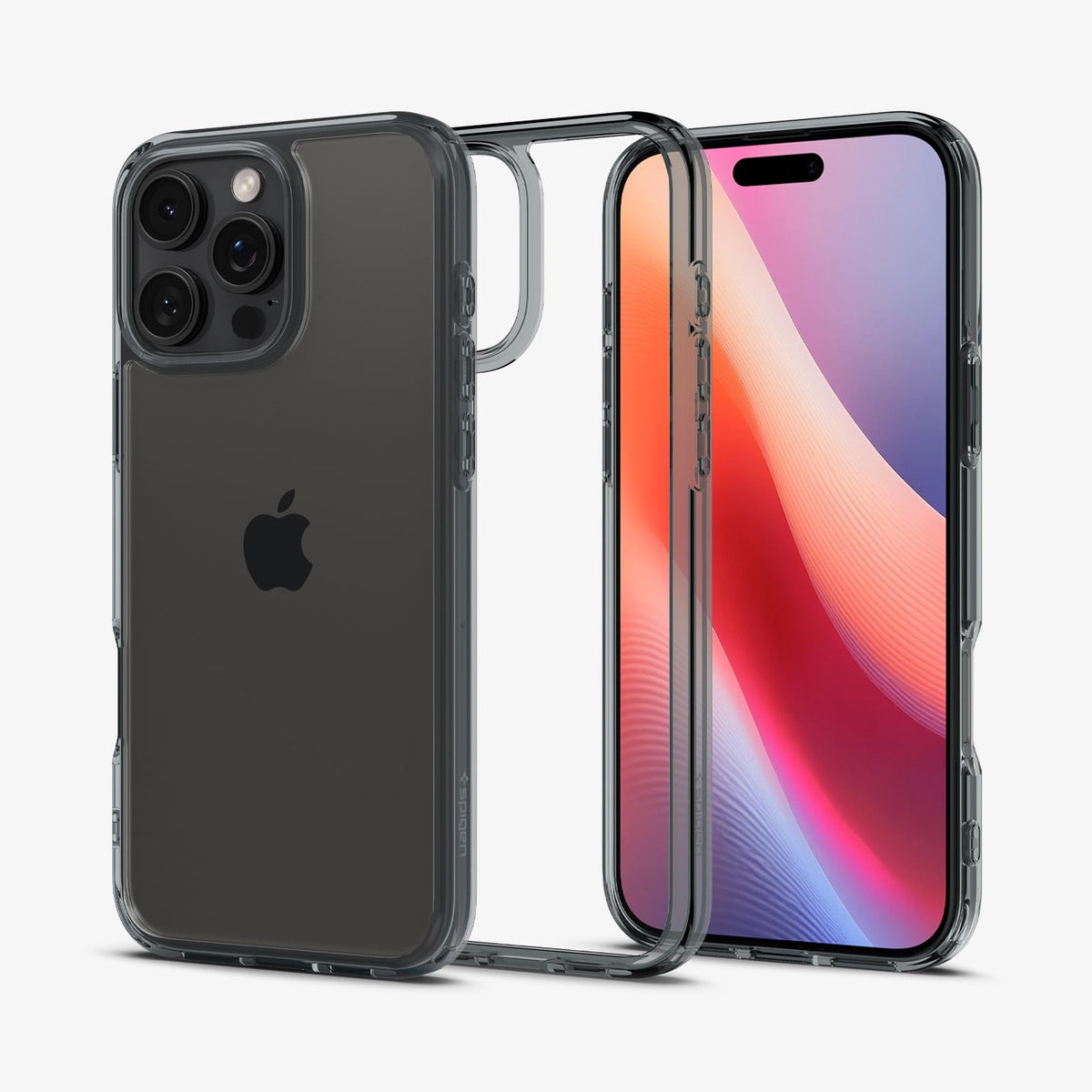 ACS08123 - iPhone 16 Pro Case Ultra Hybrid in Space Crystal showing the back, partial sides, inner side and front