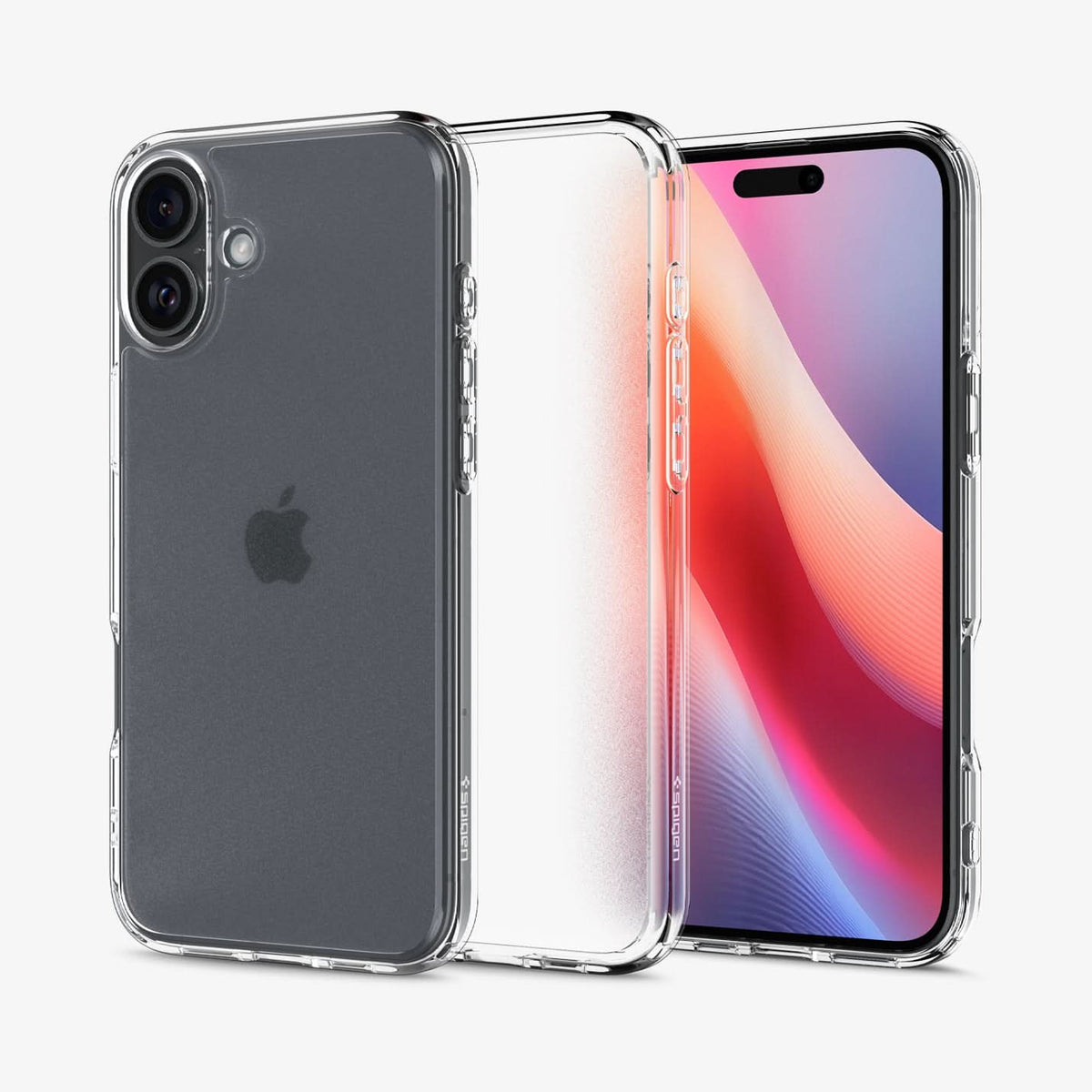 ACS08199 - iPhone 16 Case Ultra Hybrid in Frost Clear showing the back, partial sides, inner side and front