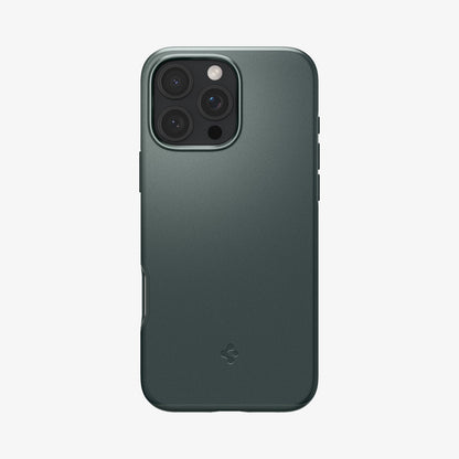 ACS08109 - iPhone 16 Pro Case Thin Fit (MagFit) in Abyss Green showing the back
