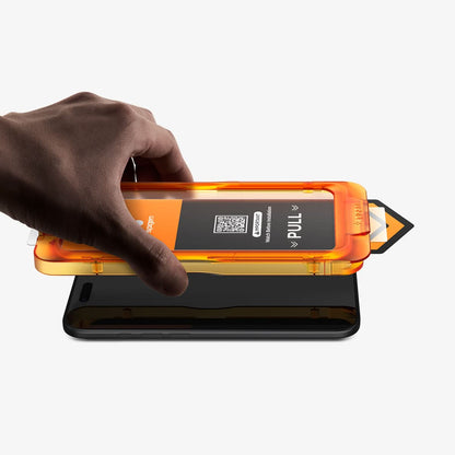 AGL11323- iPhone 17 Series - Glas.tR AlignMaster S showing screen protector above the device