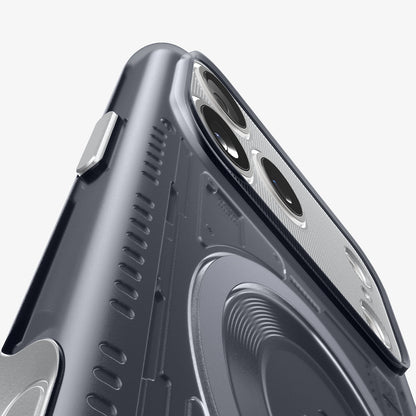 ACS09907 - iPhone 17 Pro Max Case Classic C1 (MagFit) in graphite showing the back and side zoomed in