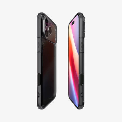 ACS10078 - iPhone 17 Pro Ultra Hybrid T (MagFit) in Matte Black showing the partial back, partial front, and sides