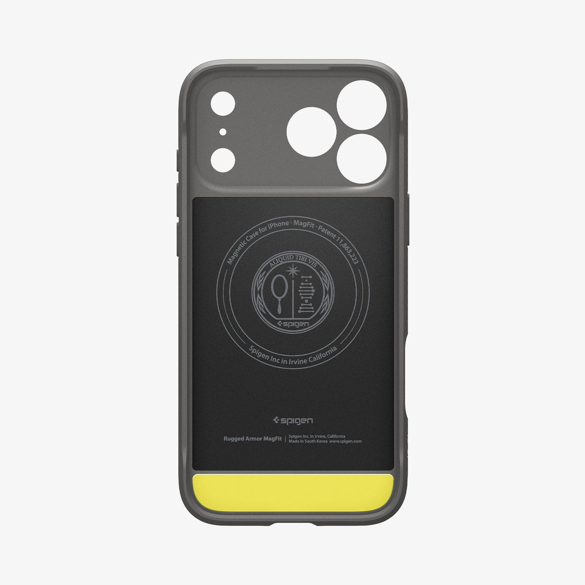 ACS09941 - iPhone 18 Pro / iPhone 17 Pro Rugged Armor (MagFit) in Gray showing inside