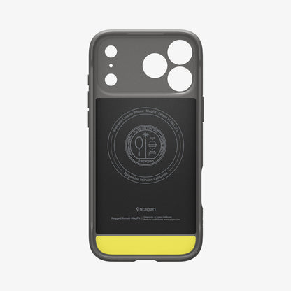 ACS09941 - iPhone 18 Pro / iPhone 17 Pro Rugged Armor (MagFit) in Gray showing inside