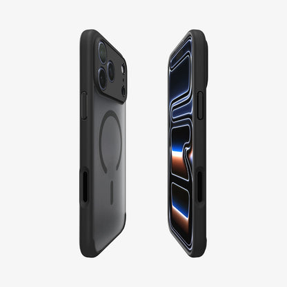 ACS10069 - iPhone 17 Pro Ultra Hybrid (MagFit) in Frost Black showing the front and back