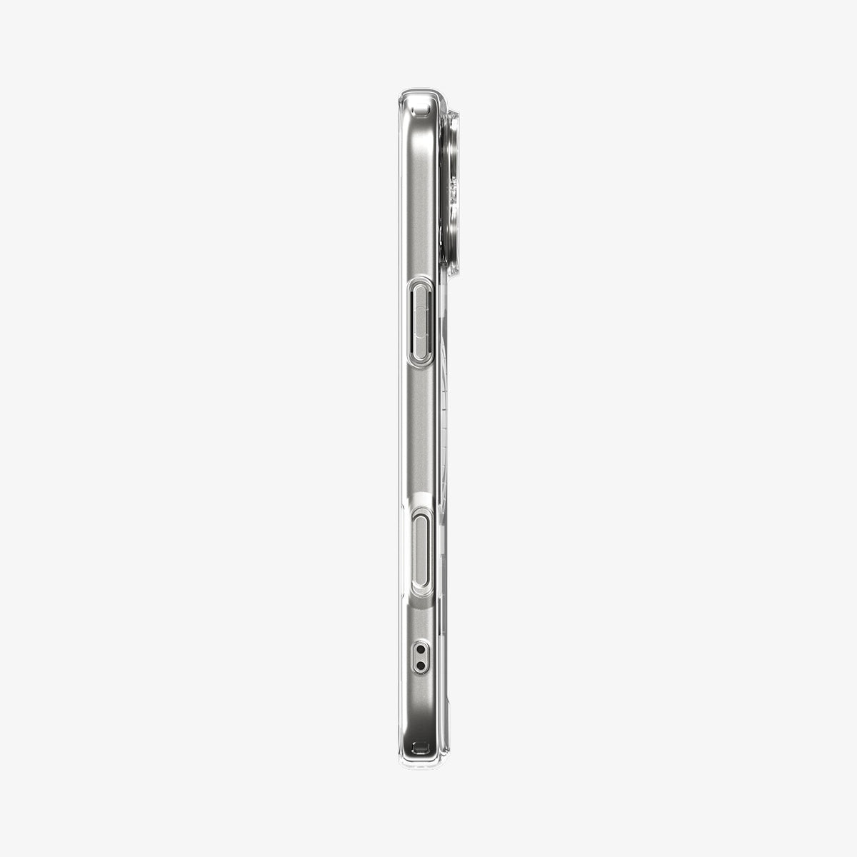 ACS10071 - iPhone 17 Pro Case Ultra Hybrid Zero One (MagFit) in Zero One White showing the side