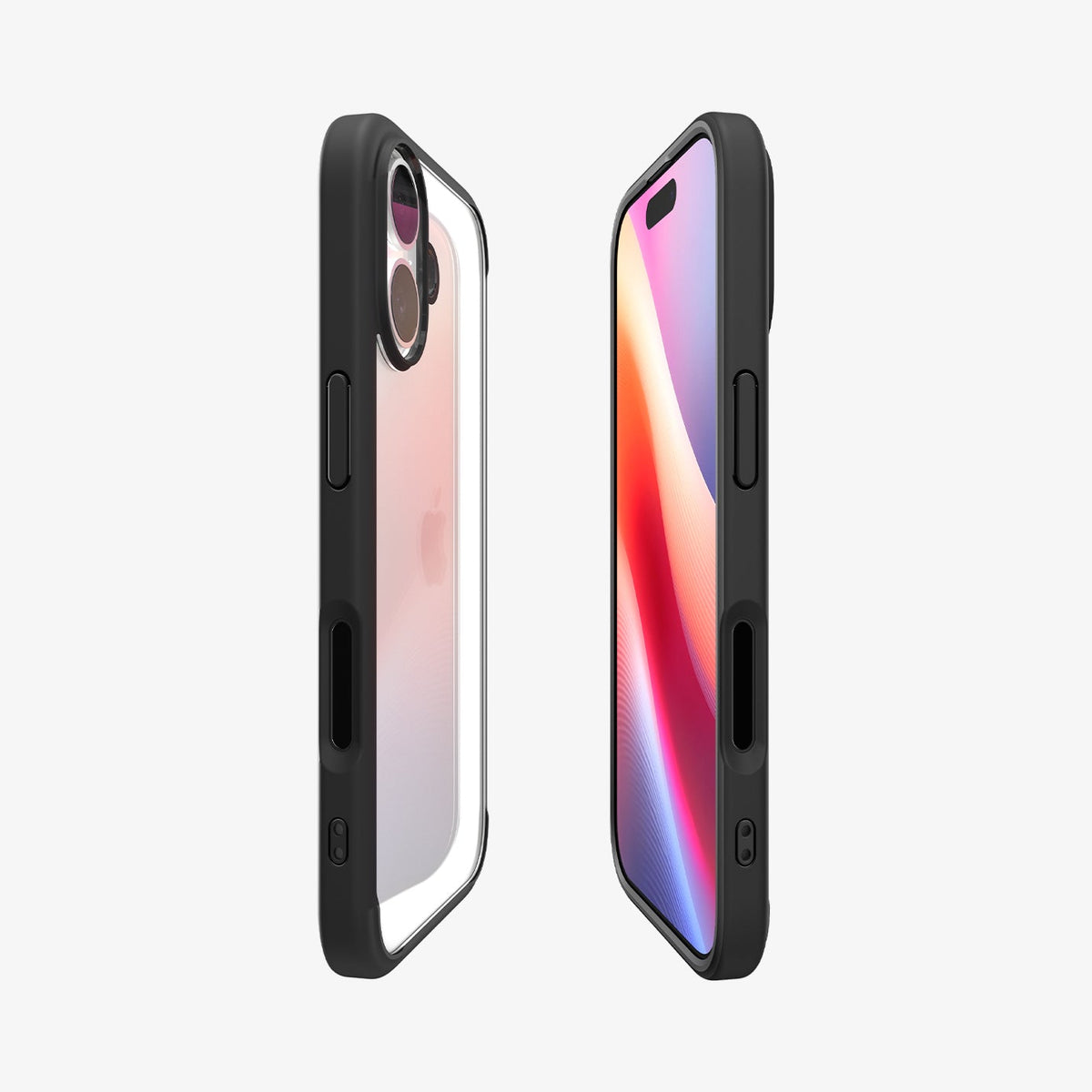 ACS10081 - iPhone 17 Ultra Hybrid in Matte Black showing the partial front, partial back and sides