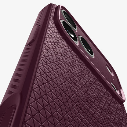 ACS12338 - iPhone 18 Pro / iPhone 17 Pro Liquid Air in Dark Cherry showing detail of back and camera