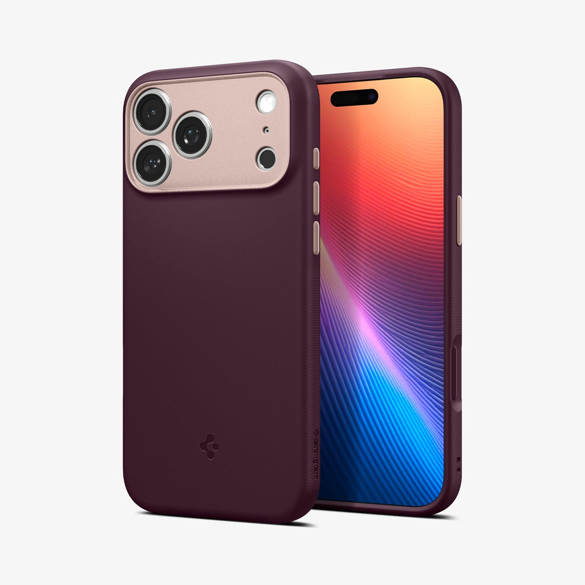 ACS09914 - iPhone 17 Pro Max Case Nano Pop (MagFit) in burgundy bean showing the back and front