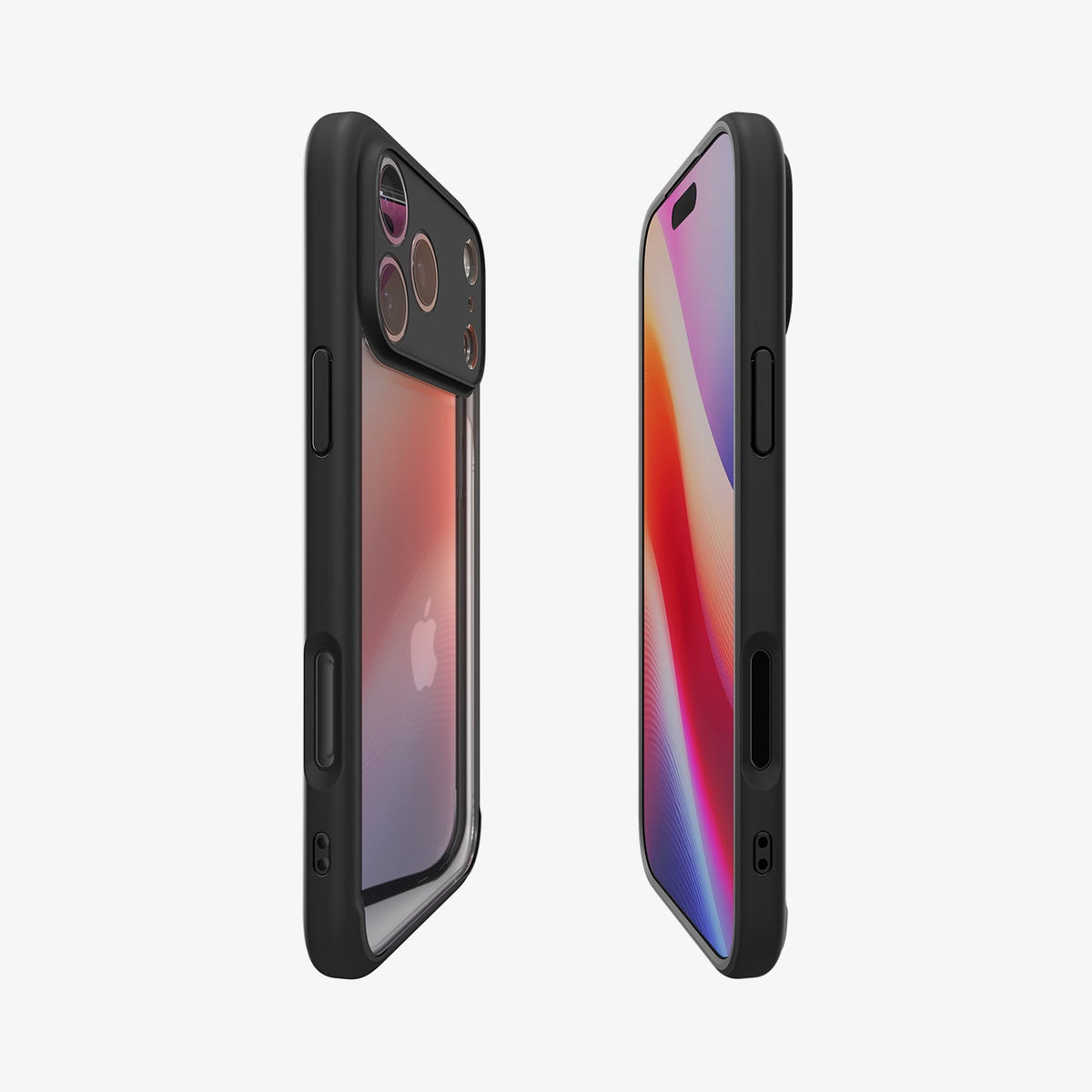 ACS10034 - iPhone 17 Pro Max Ultra Hybrid in Matte Black showing the partial front, partial back and sides