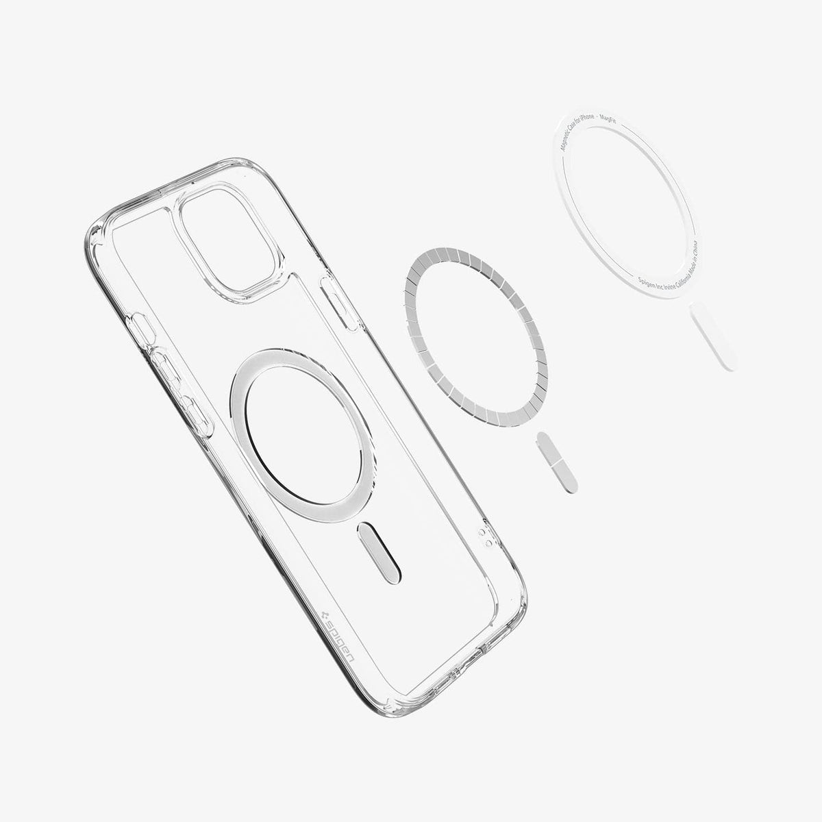 ACS06804 - iPhone 15 Case Ultra Hybrid (MagFit) in graphite showing the inside magnetic ring layers