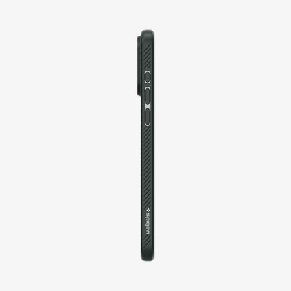 ACS06706 - iPhone 15 Pro Case Liquid Air in abyss green showing the side with volume controls
