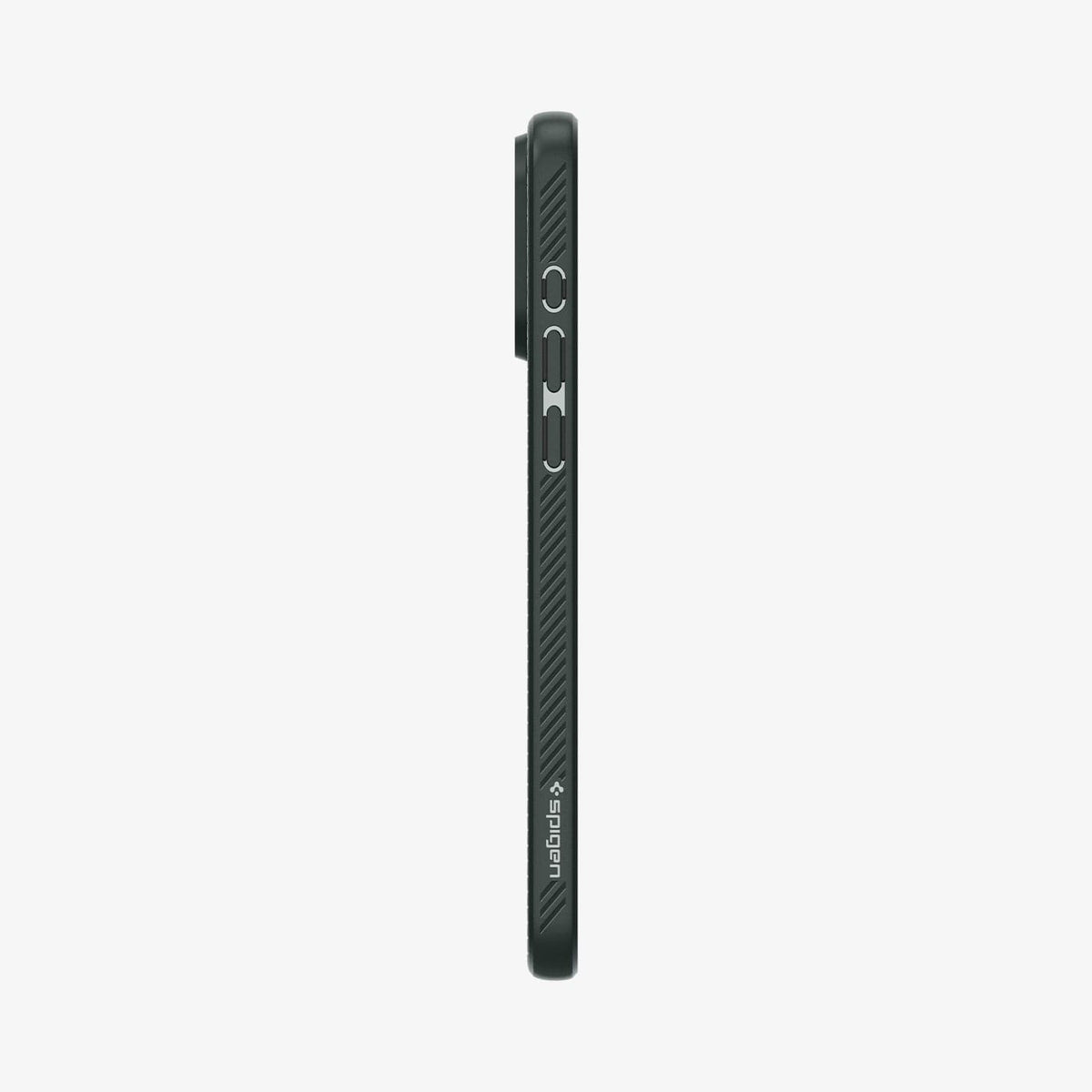 ACS06564 - iPhone 15 Pro Max Case Liquid Air in abyss green showing the side with volume controls